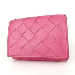 Authentic BOTTEGA VENETA P01391177A Intrecciato Tri-fold wallet leather[Used]